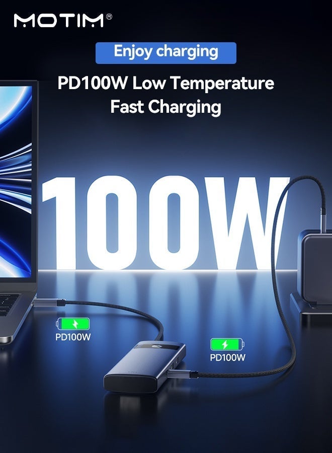 موتيم محطة إرساء USB-C 7 في 1، محطة إرساء لنقل البيانات بسرعة 3.0 5 جيجابت في الثانية، 100 واط PD، محطة إرساء متعددة الوظائف من النوع C للكمبيوتر المحمول لأجهزة Windows/MacBook Pro/Air وSurface وMateBook وXPS وThinkpad وHP - Image 3